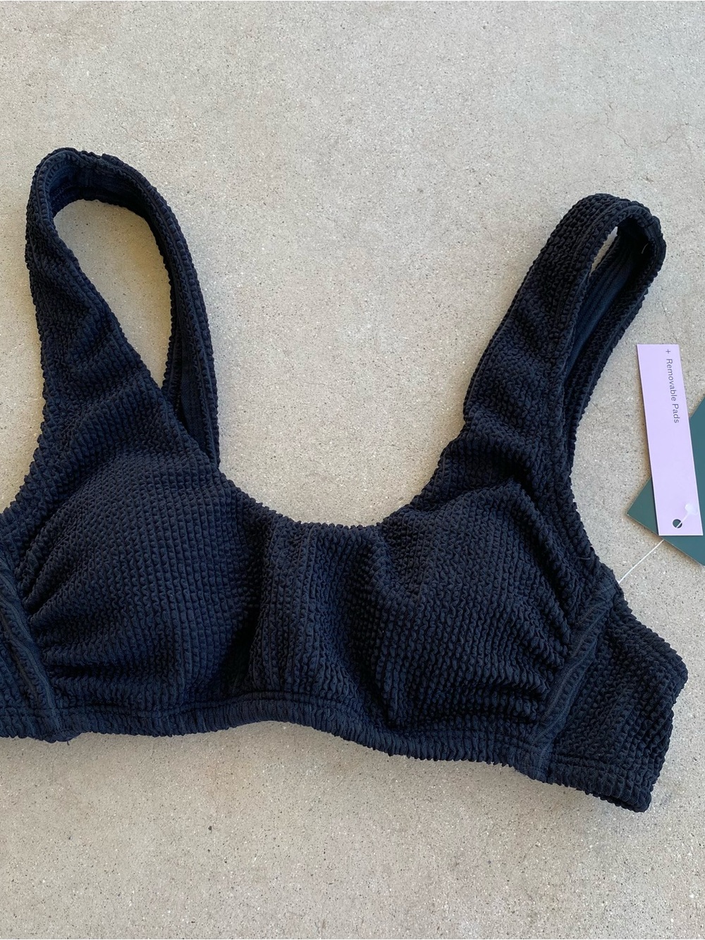 Wild Fable Black Textured Bikini Top